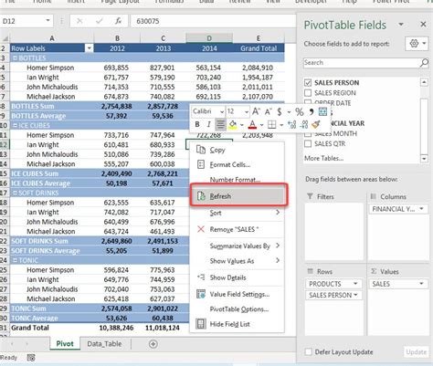 multiple grand totals pivot table.
